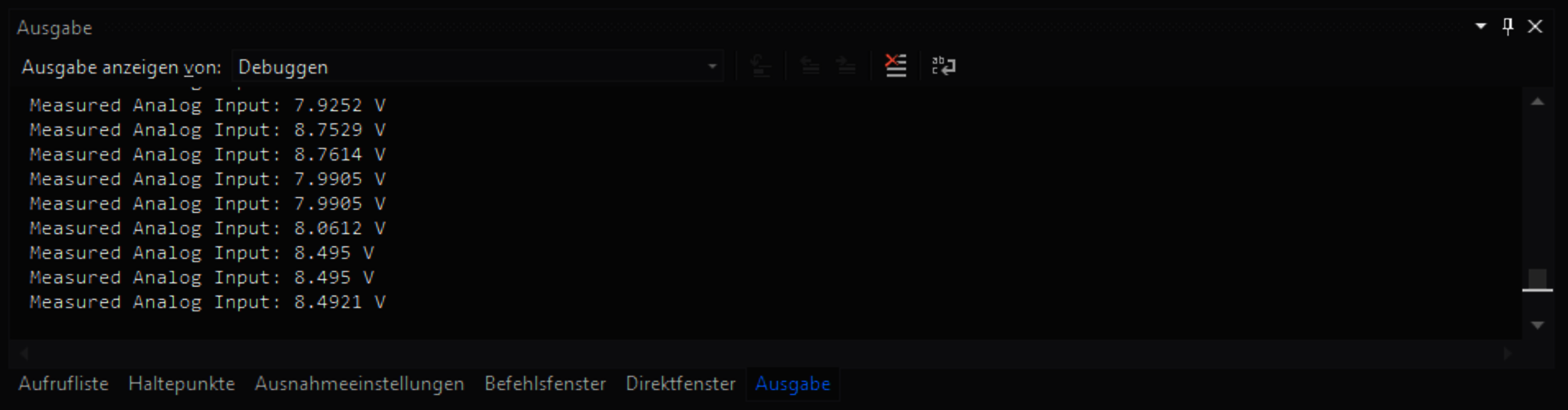 Visual Studio - Ausgabe Debugging