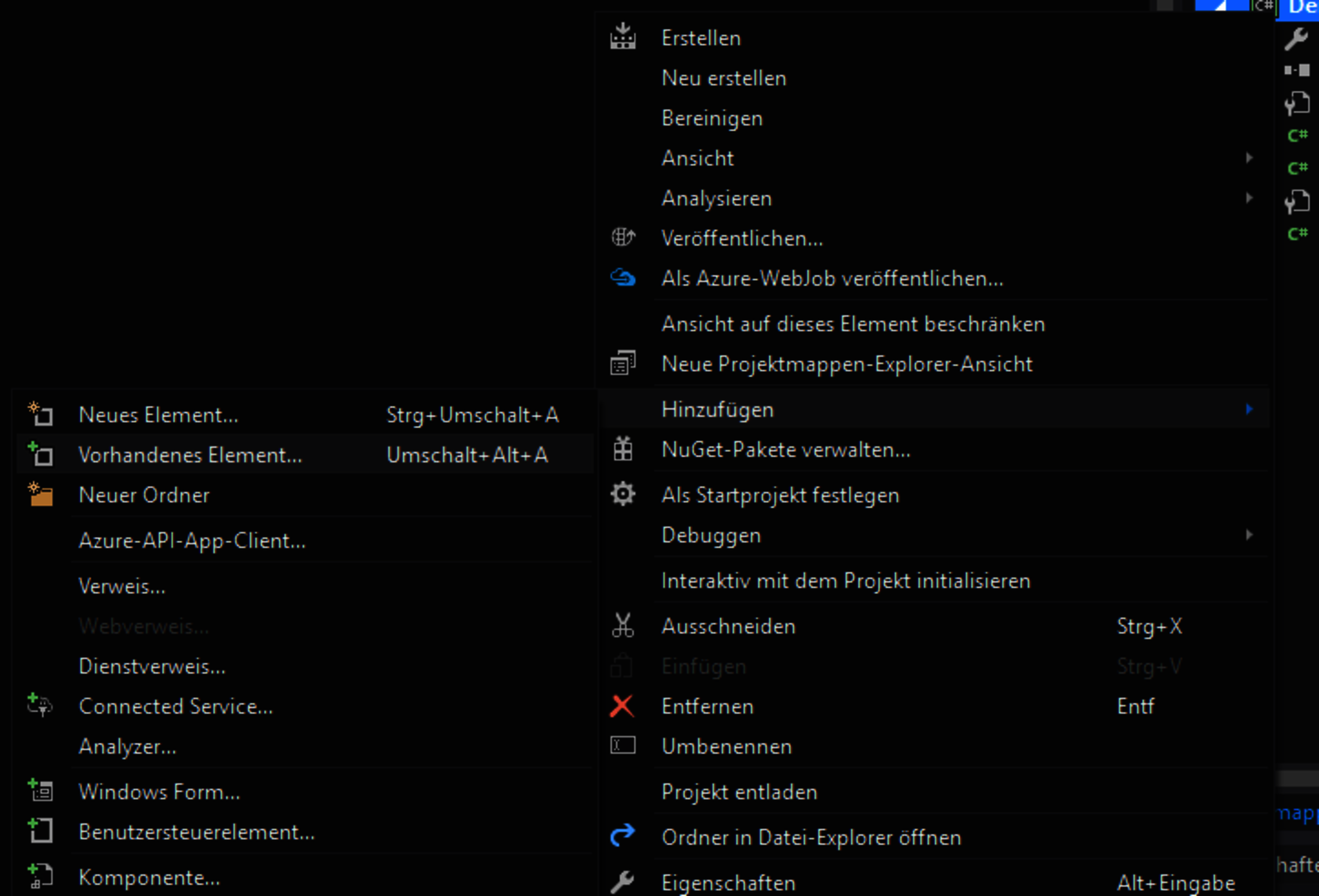 Visual Studio Hinzufügen der Klassenbibliothek