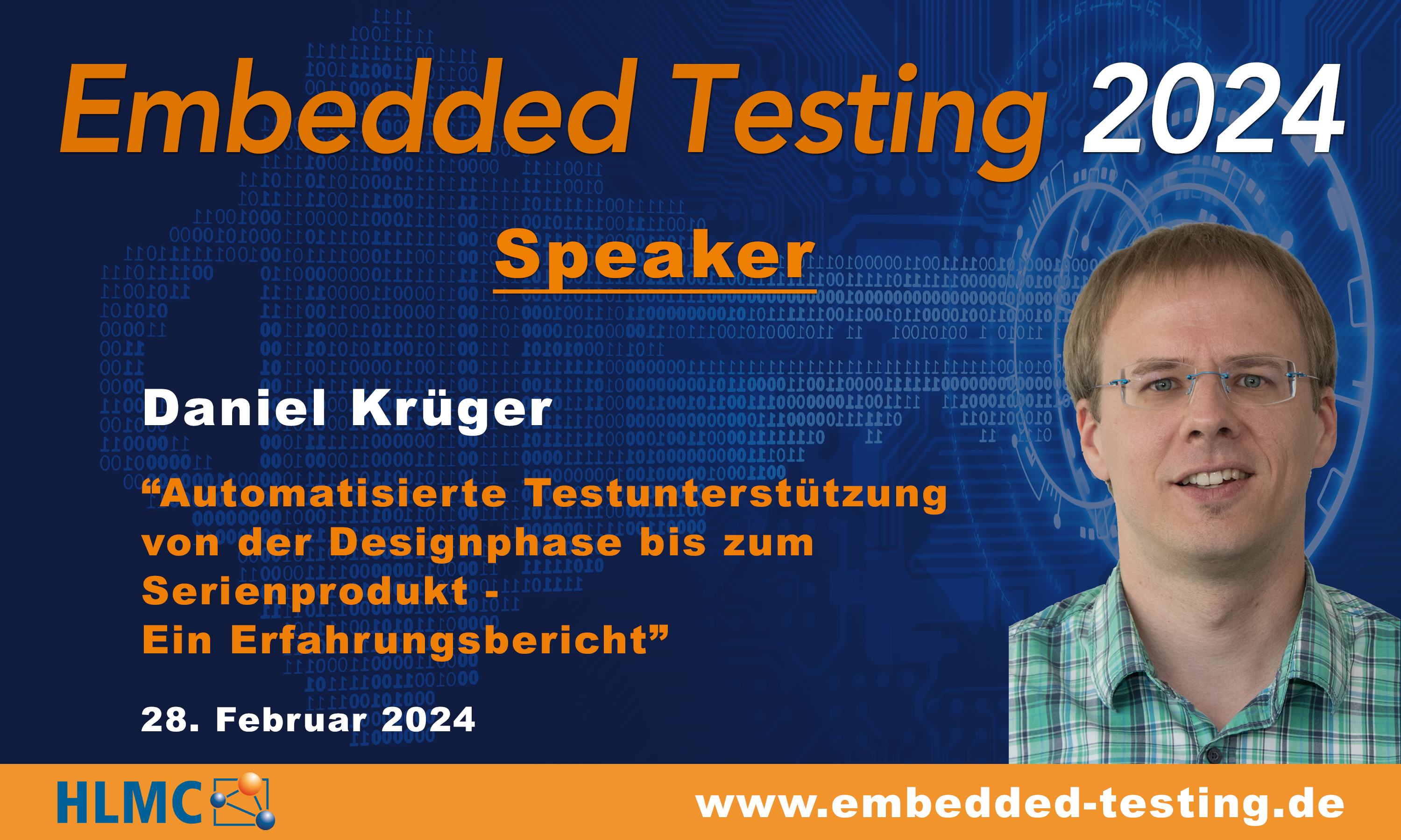 Embedded Testing 2024 - Speaker Daniel Krüger